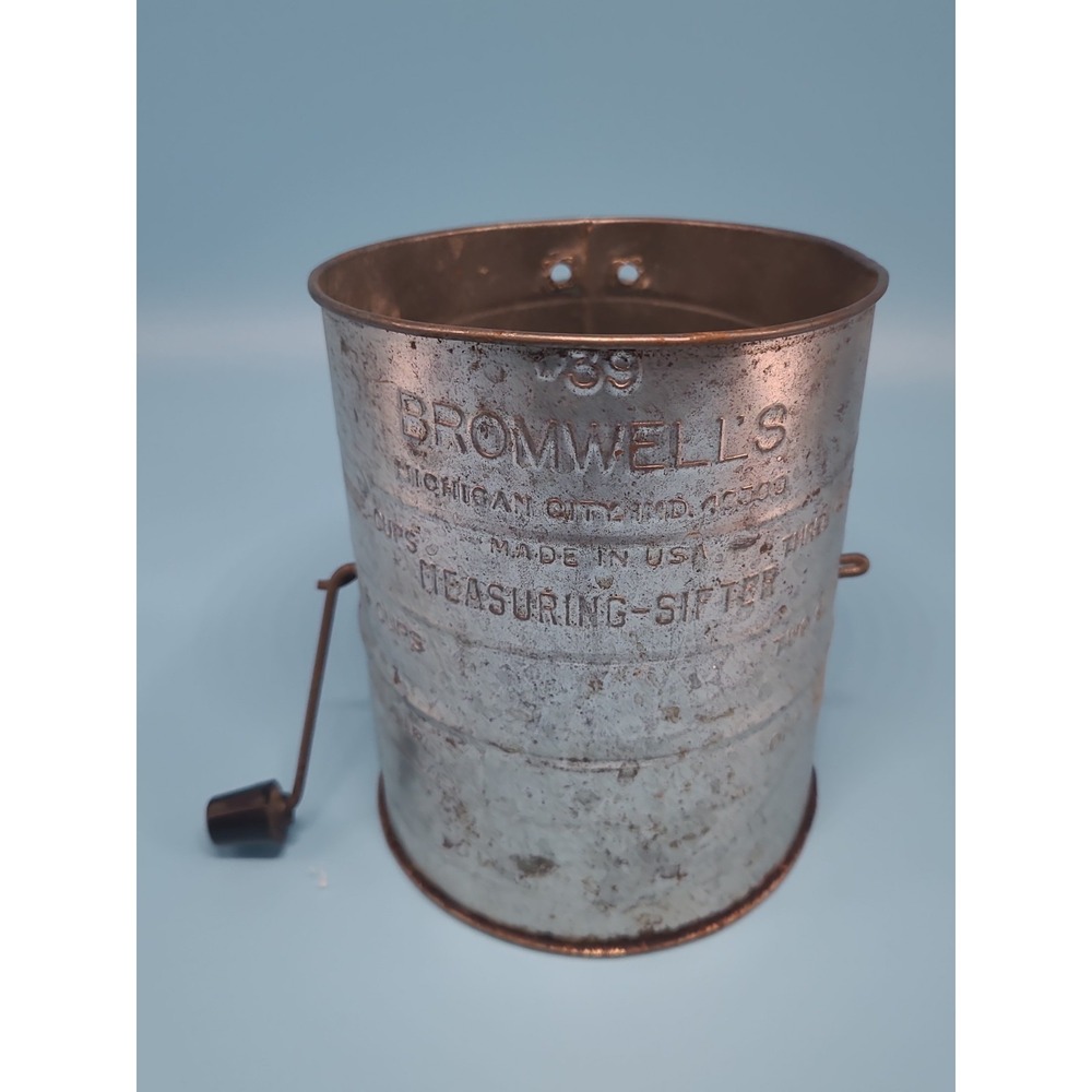 Bromwells Vintage Rustic Measuring Sifter 3 Cups Made In The USA